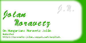 jolan moravetz business card