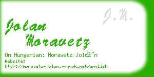 jolan moravetz business card